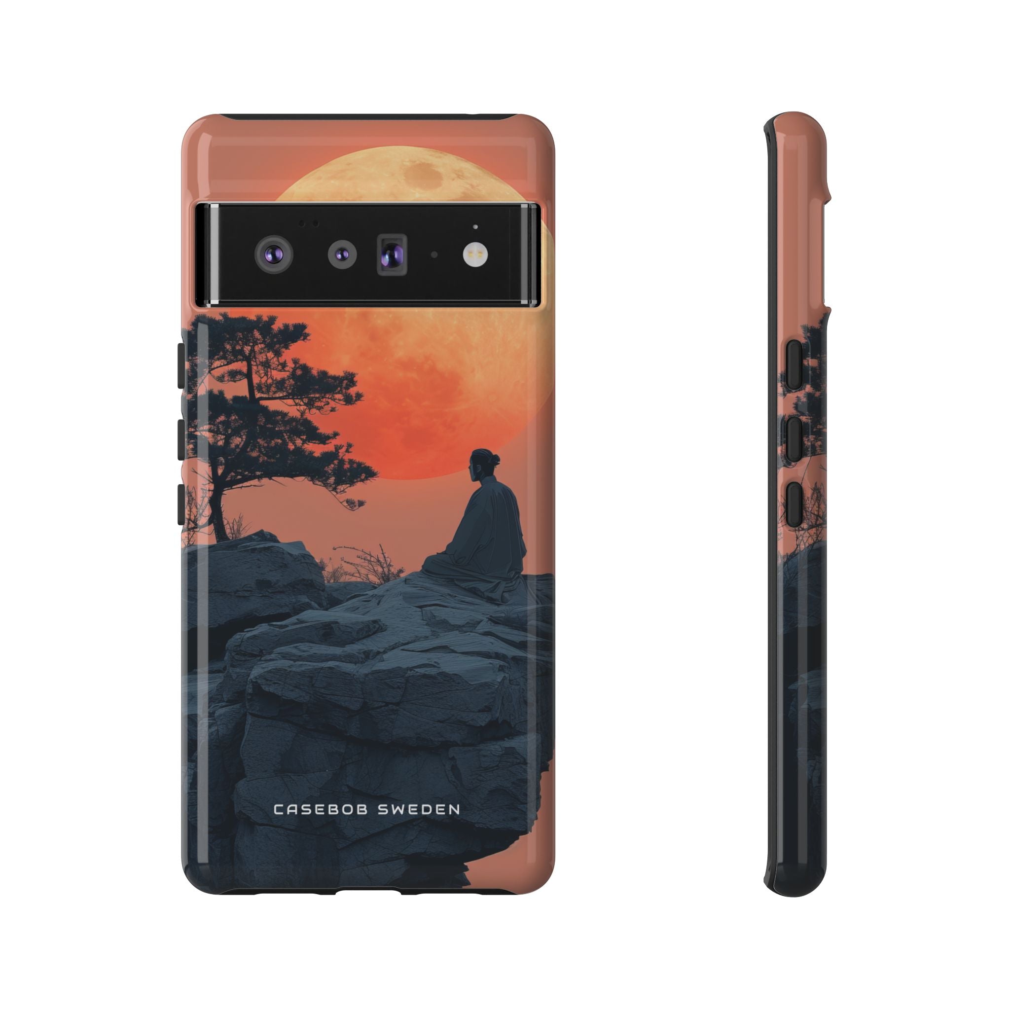 Zen Tranquility Under a Red Moon Google Pixel 6 - Tough Phone Case