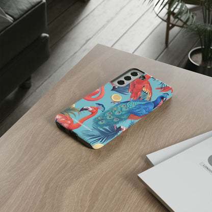 Tropical Flamingo Bliss - Tough Samsung S22 Phone Case