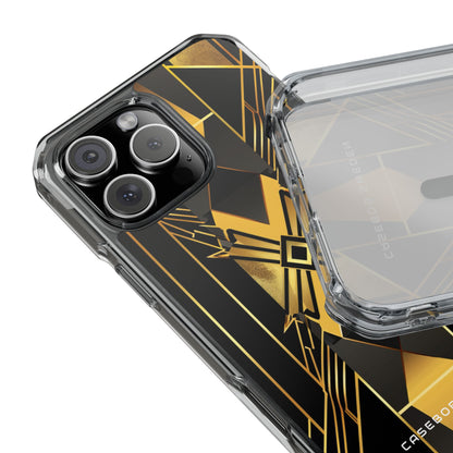 Golden Geometric Elegance iPhone 16 - Clear Impact Phone Case