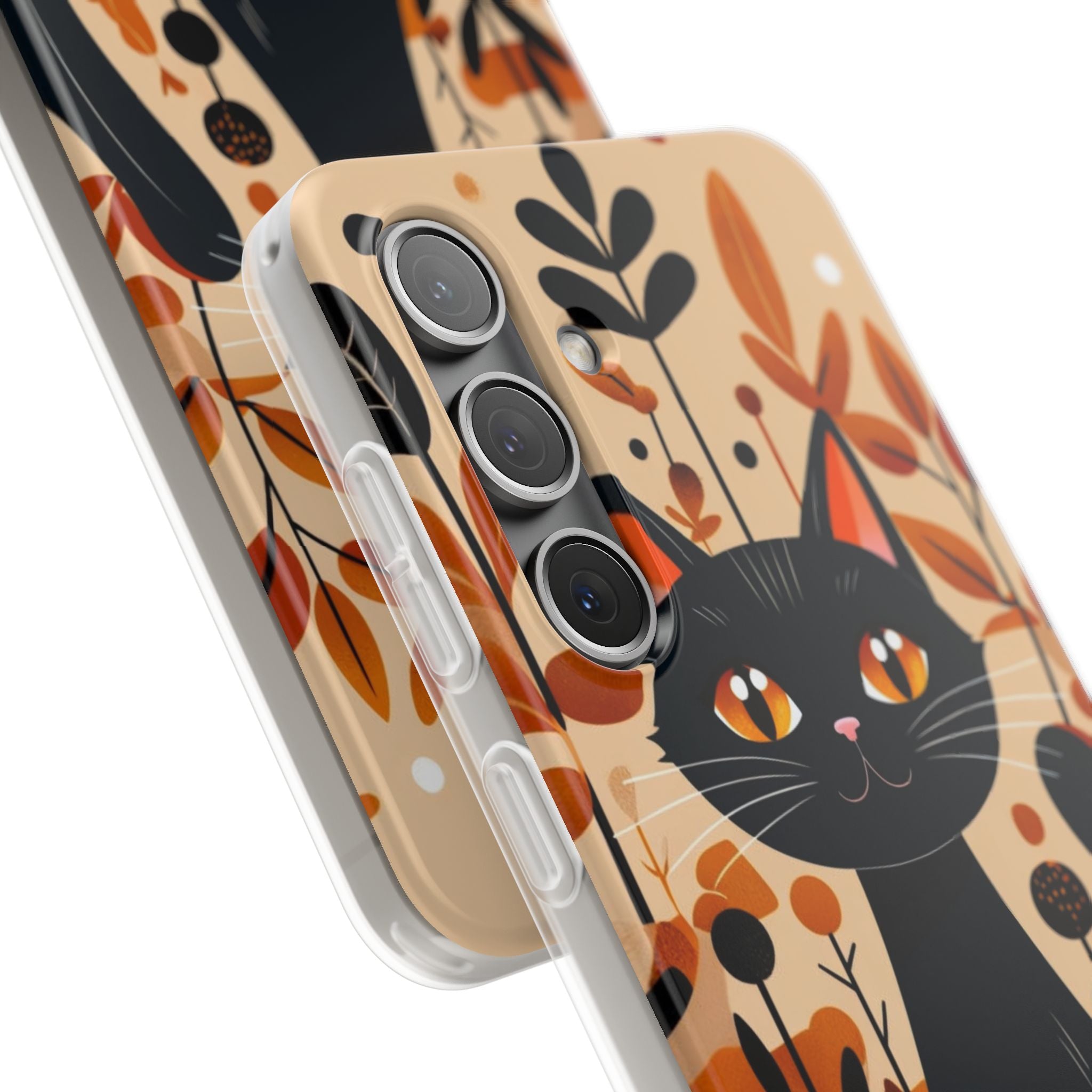 Black Cat Glow Samsung S24 Case - Soft
