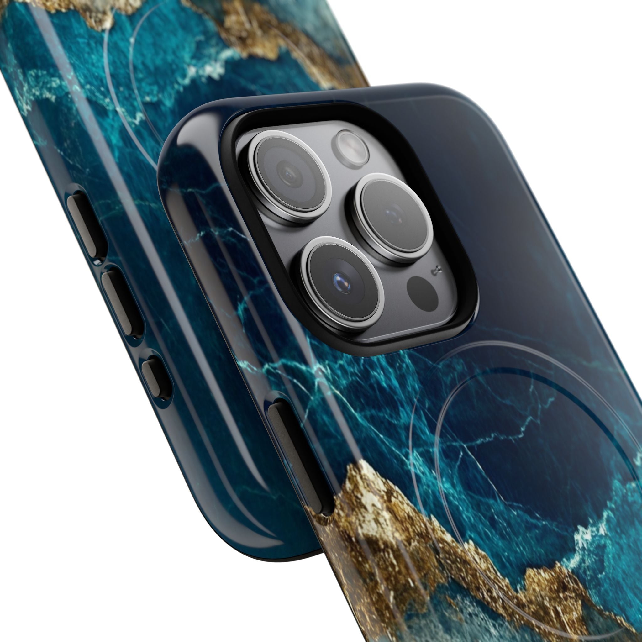 Jagged Gold Split iPhone 15 Pro Case - Tough+