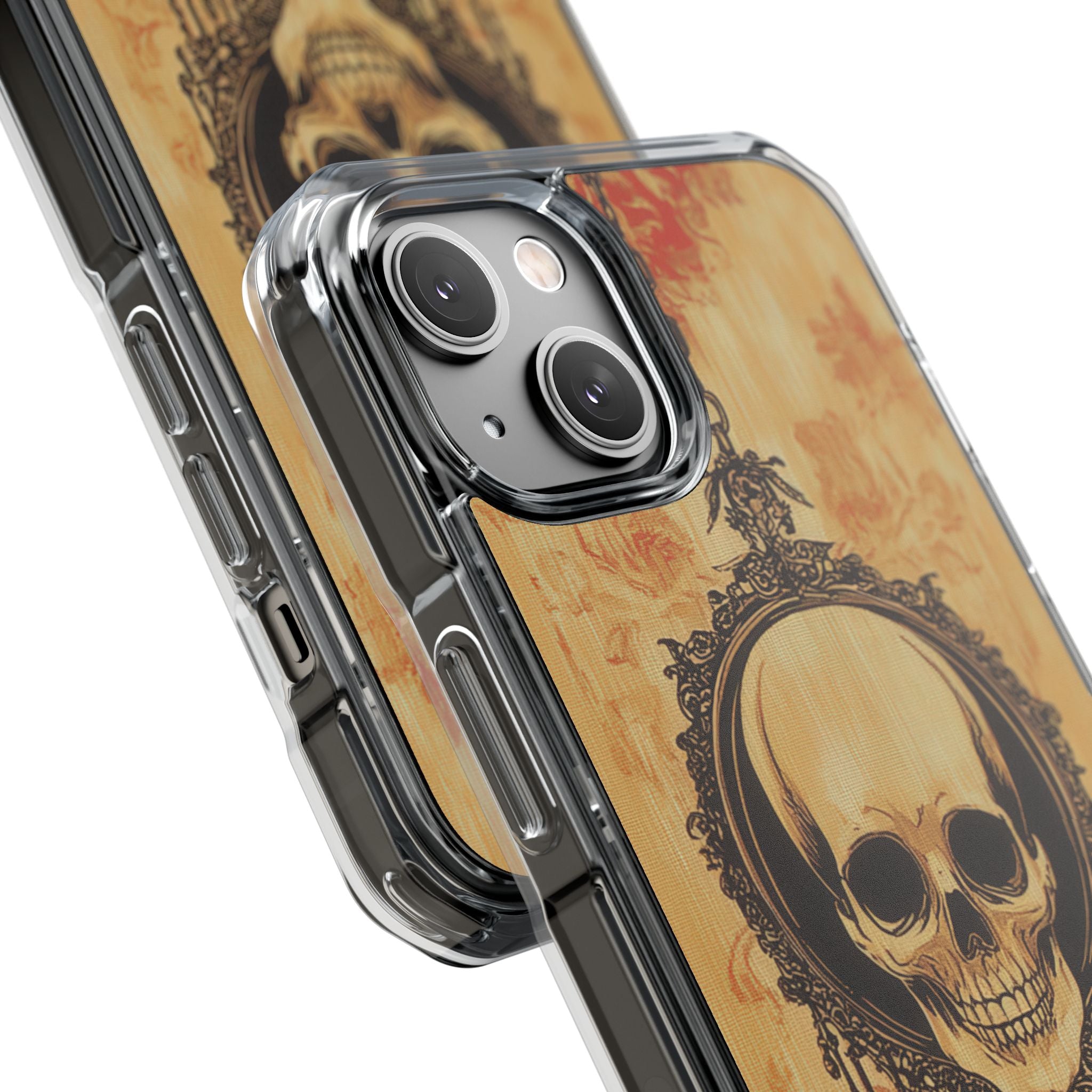 Gothic Skull Elegance iPhone 14 - Clear Impact Phone Case