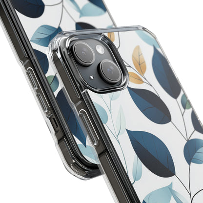 Navy Leaf Veins iPhone 15 Plus Case - Impact