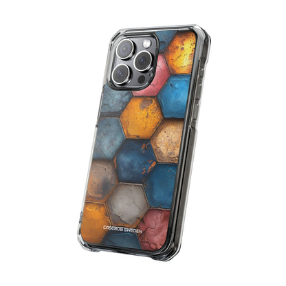 Rustic Geometric Tiles - Clear Impact iPhone 15 Phone Case