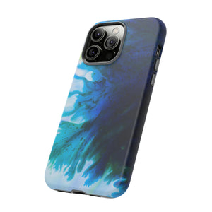 Blue Liquid Ink Art - Protective Phone Case