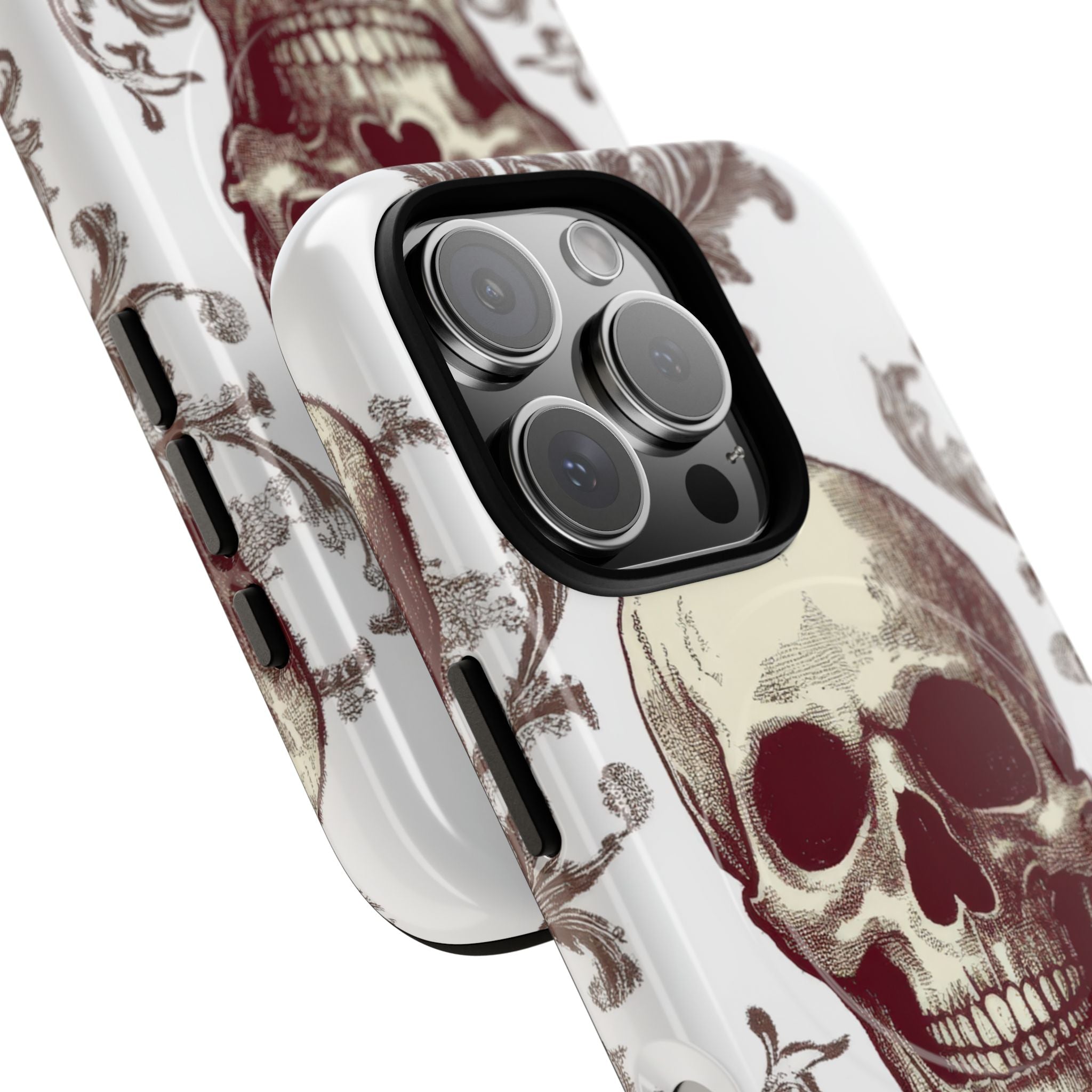 Gothic Skulls and Ornate Foliage iPhone 16 | Tough+ Phone Case