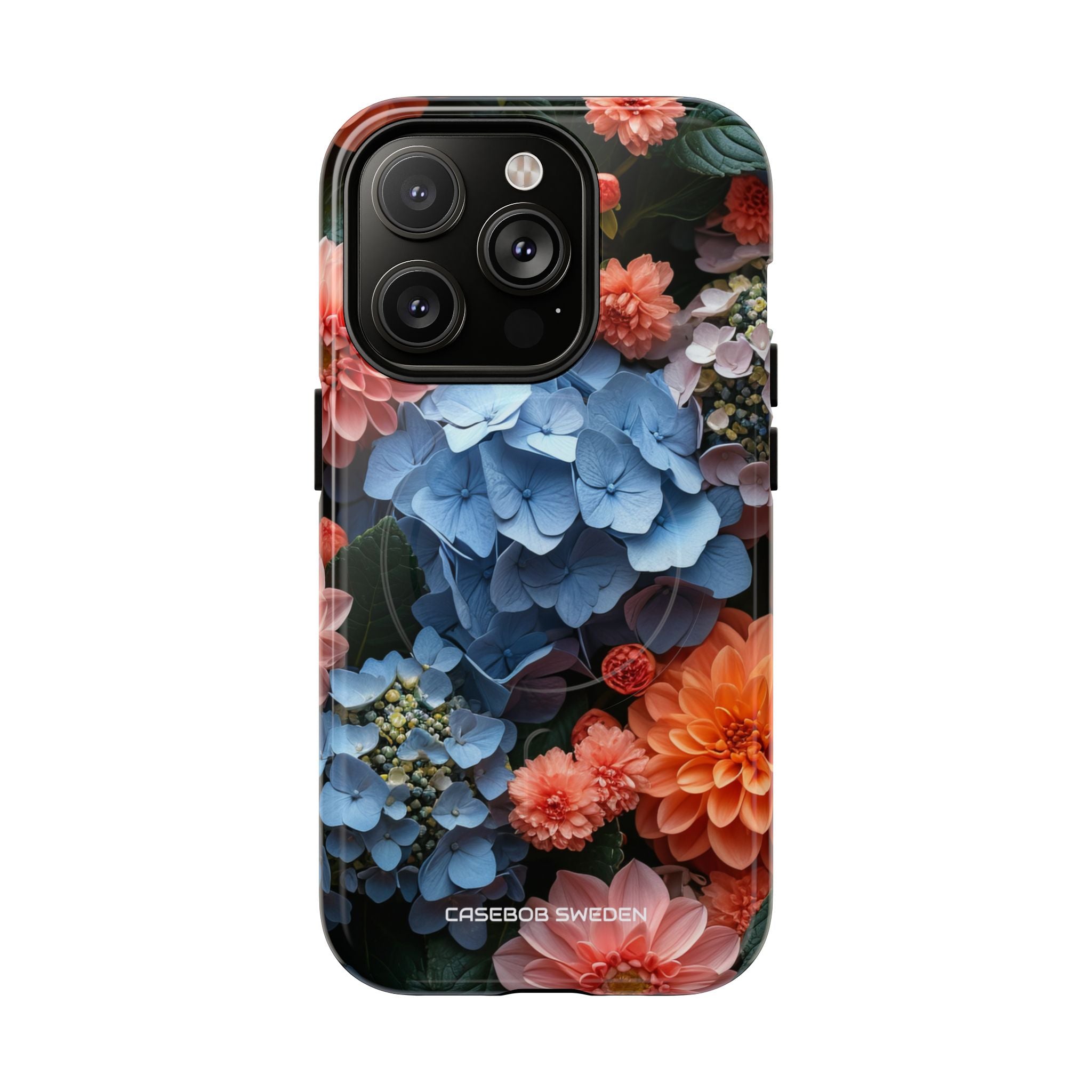 Blue Floral Bliss - Tough + MagSafe® iPhone 14 Phone Case