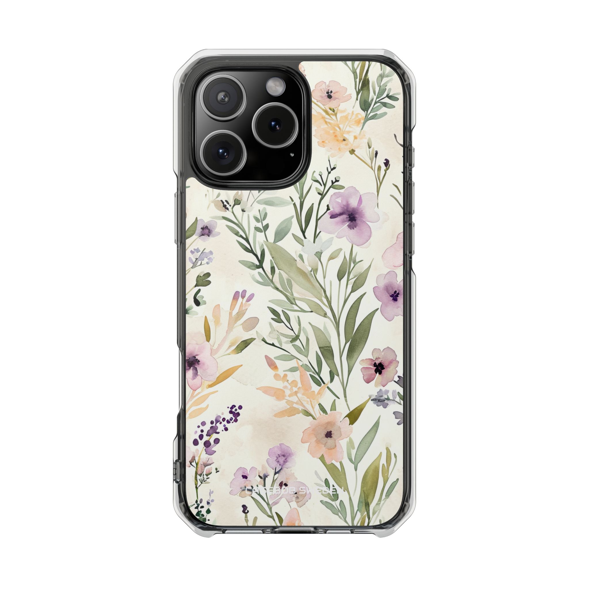 Soft Green Lavender Floral Pattern - Clear Impact iPhone 16 Phone Case