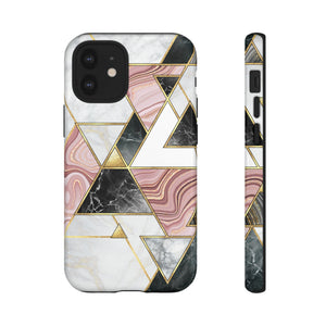 White Pink Mosaic - Protective Phone Case