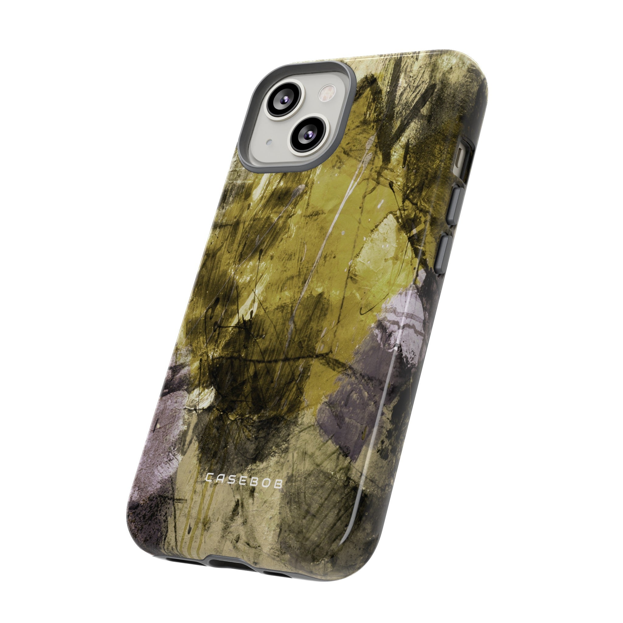 Yellow Grunge Art Phone Case - Protective Phone Case