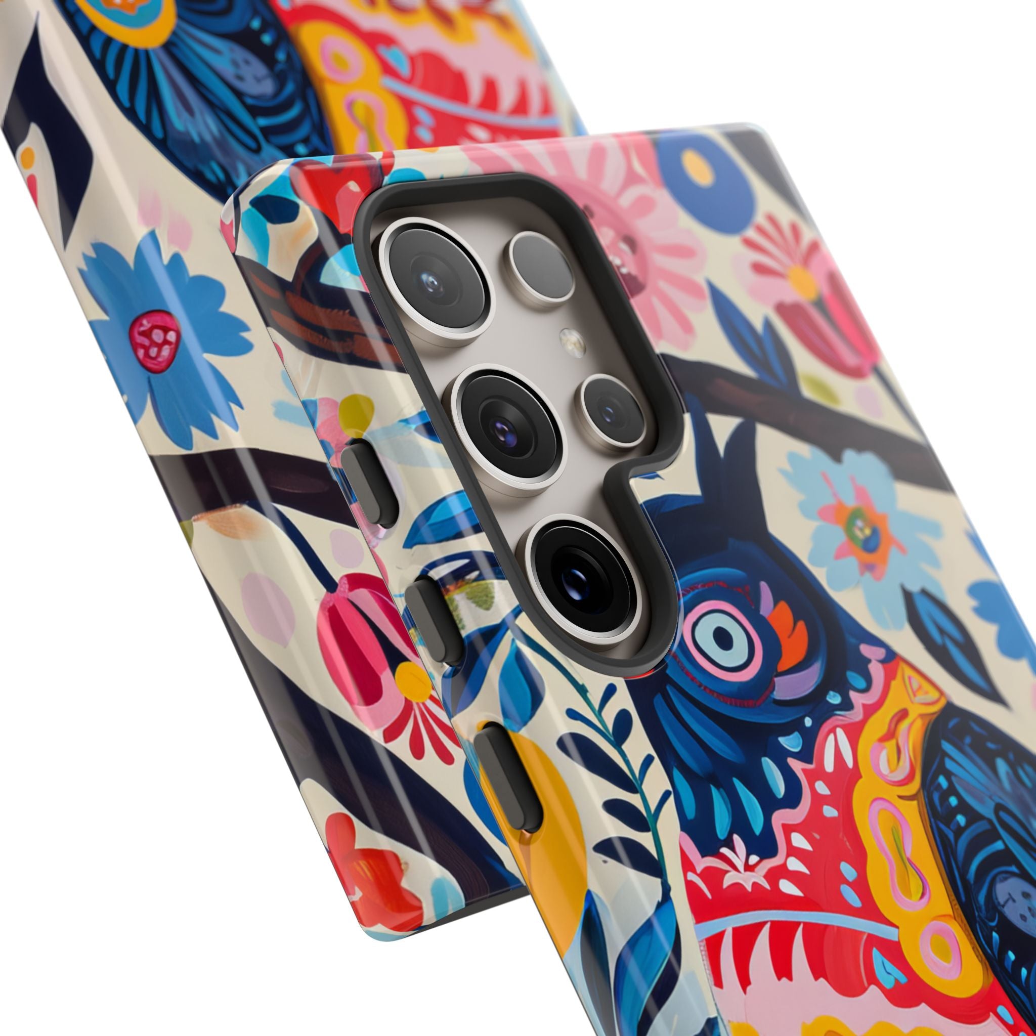 Whimsical Vintage Owl with Floral Charm Samsung S24 - Tough Phone Case