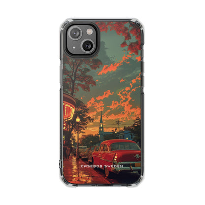 Mid-Century Nostalgia Streetscape iPhone 14 - Clear Impact Phone Case