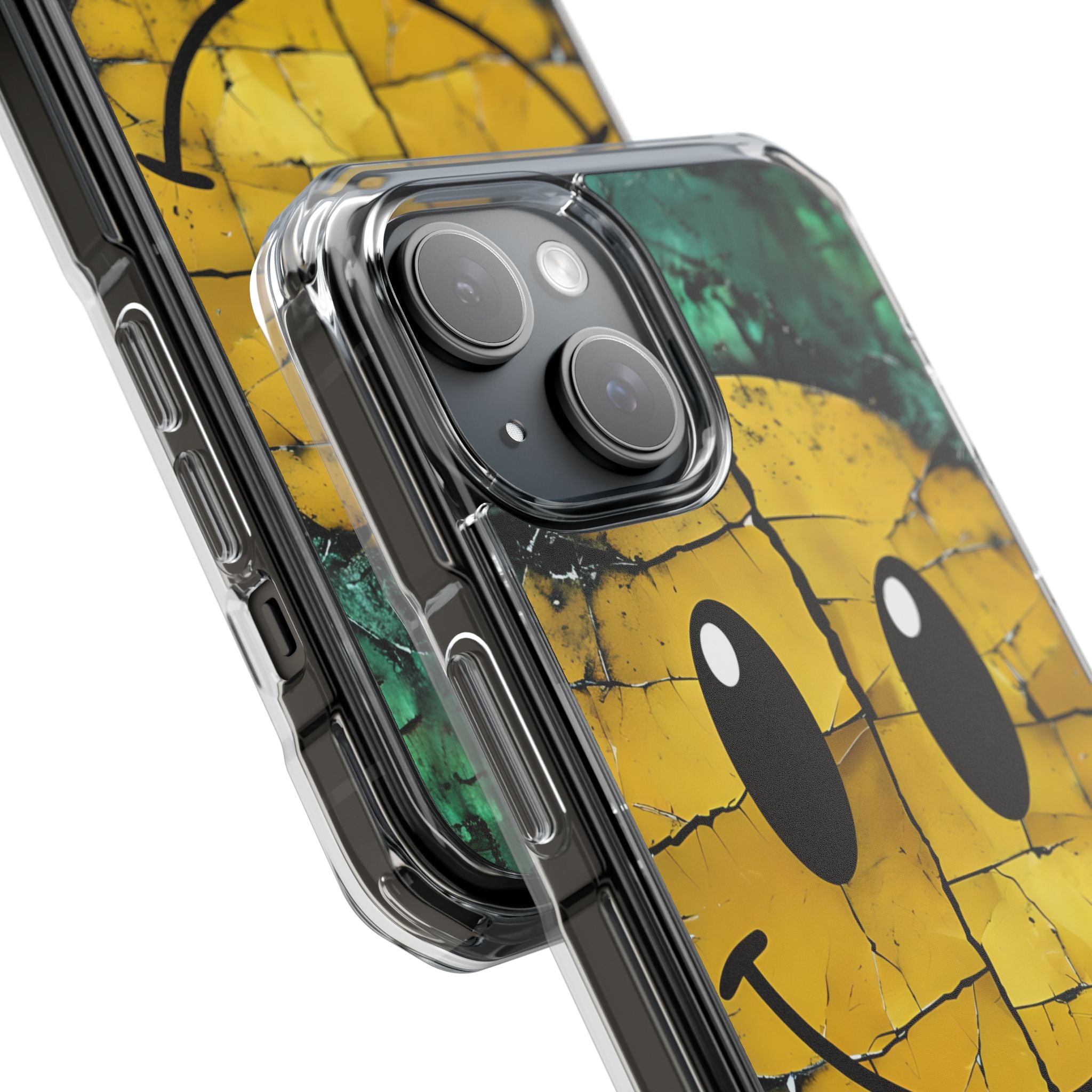 Cracked Smiley iPhone 15 Case - Impact