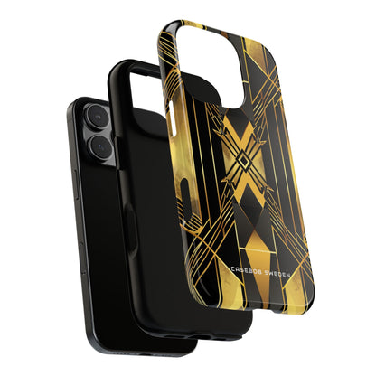 Golden Geometric Elegance iPhone 16 - Tough Phone Case