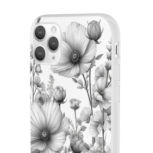 Monochrome Flora | Flexible Handyhülle für iPhone