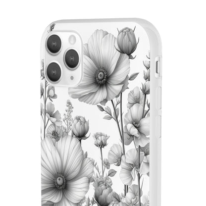 Monochrome Flora | Flexible Phone Case for iPhone