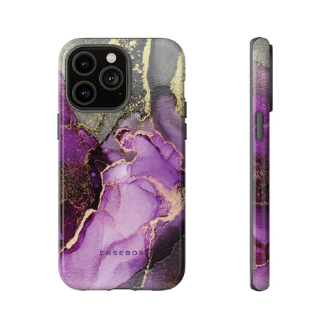 Purple Marble & Gold Phone - Protective Phone Case