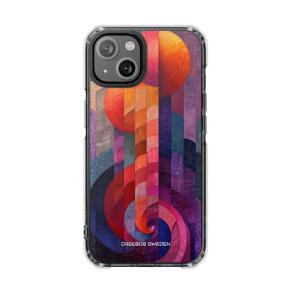 Purple Orange Abstract - Clear Impact iPhone 14 Phone Case