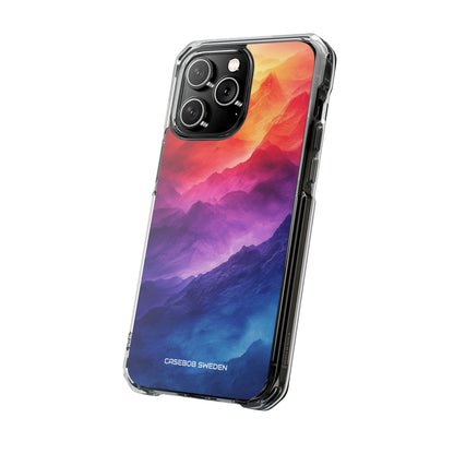 Purple Orange Mountains - Clear Impact iPhone 14 Phone Case