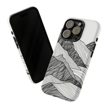 Abstract Mountain Line Art - Protective Phone Case