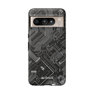 Circuitry Dreams: Abstract Black Design - for Google Pixel 8