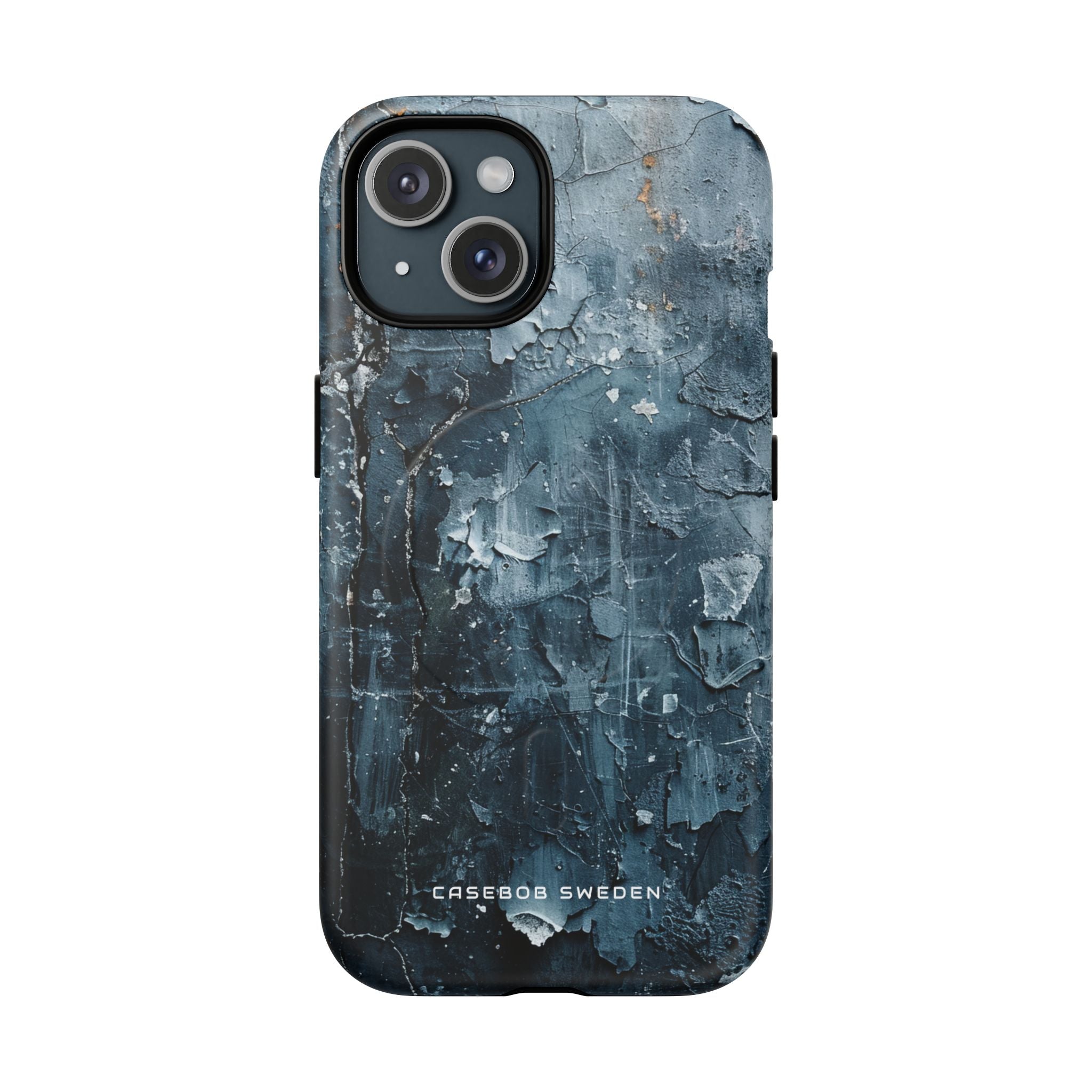 Weathered Blue Tapestry with Cracked Layers iPhone 15  Tough+ Phone Case