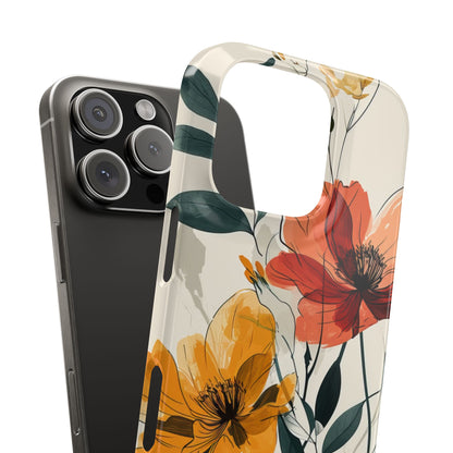 Elegant Floral Harmony iPhone 16 - Slim Phone Case