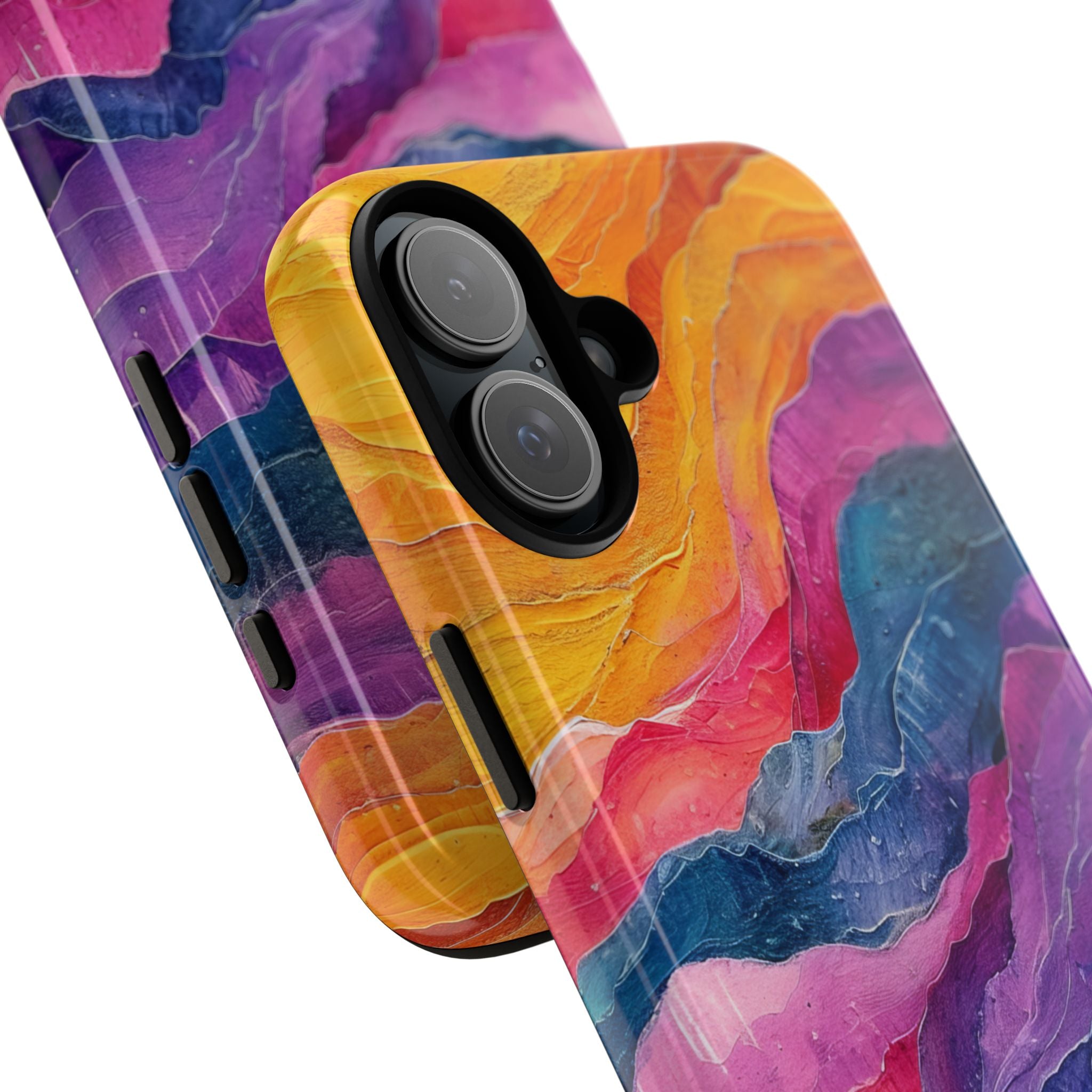 Vibrant Abstract Waves - Tough iPhone 16 Phone Case