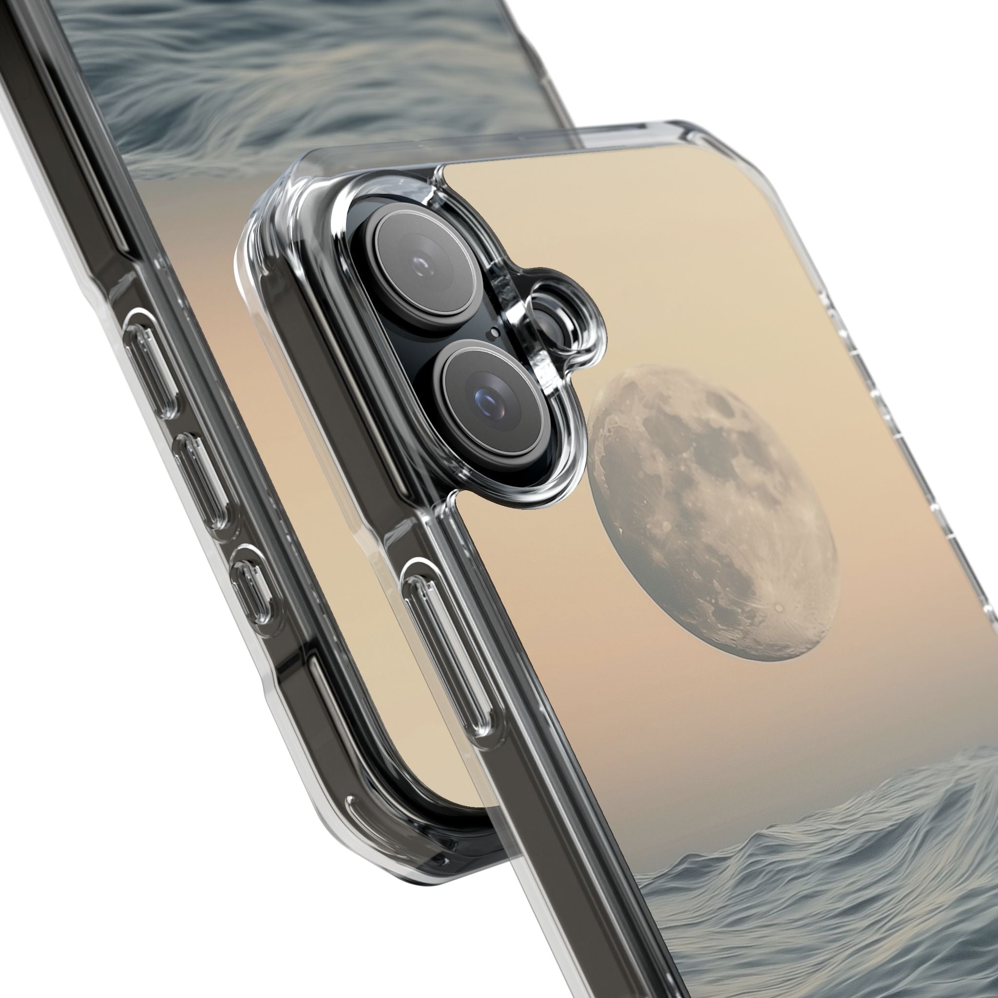 Moon Illuminates Waves iPhone Case - Impact