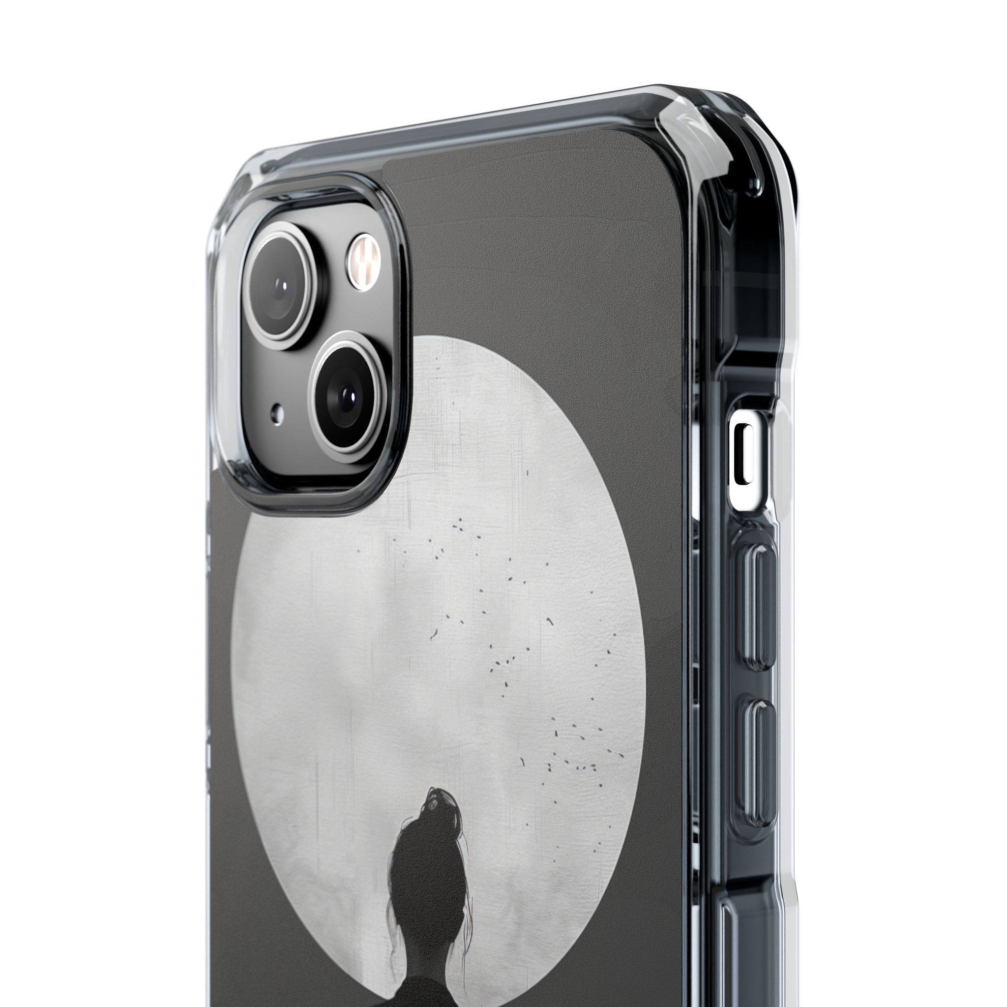 Zen Serenity Moon Reflection iPhone 14 - Clear Impact Phone Case