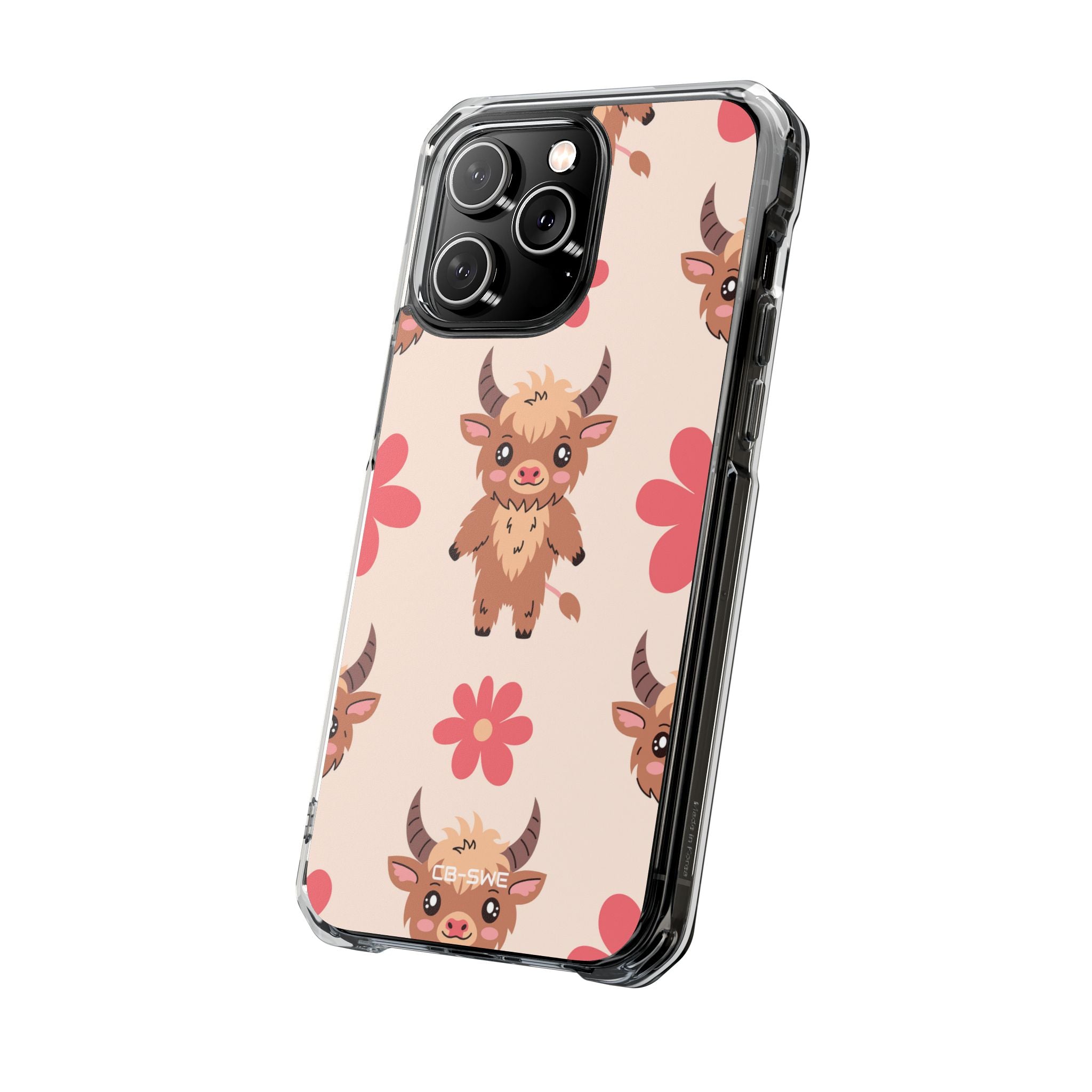 Cute Cattle & Flowers iPhone Case - Impact