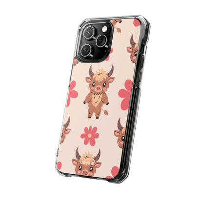 Cute Cattle & Flowers iPhone Case - Impact