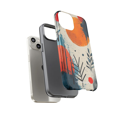 Orange Blue Splash - Tough iPhone 14 Phone Case