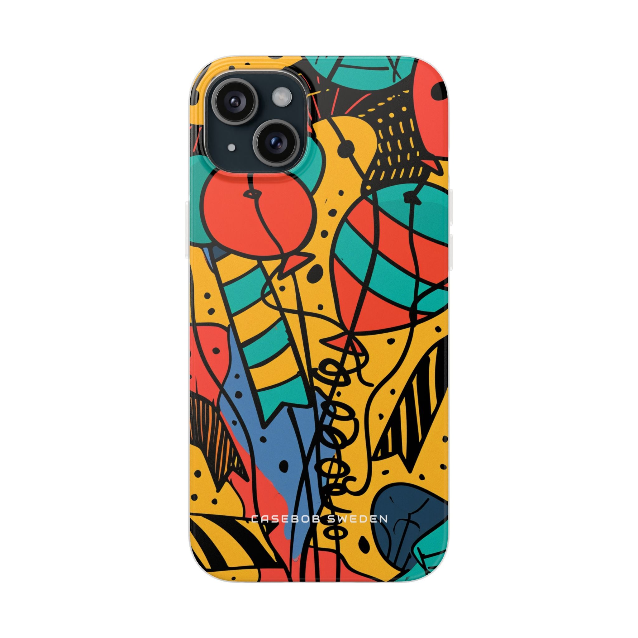 Playful Lines in Motion iPhone 15 - Flexi Phone Case