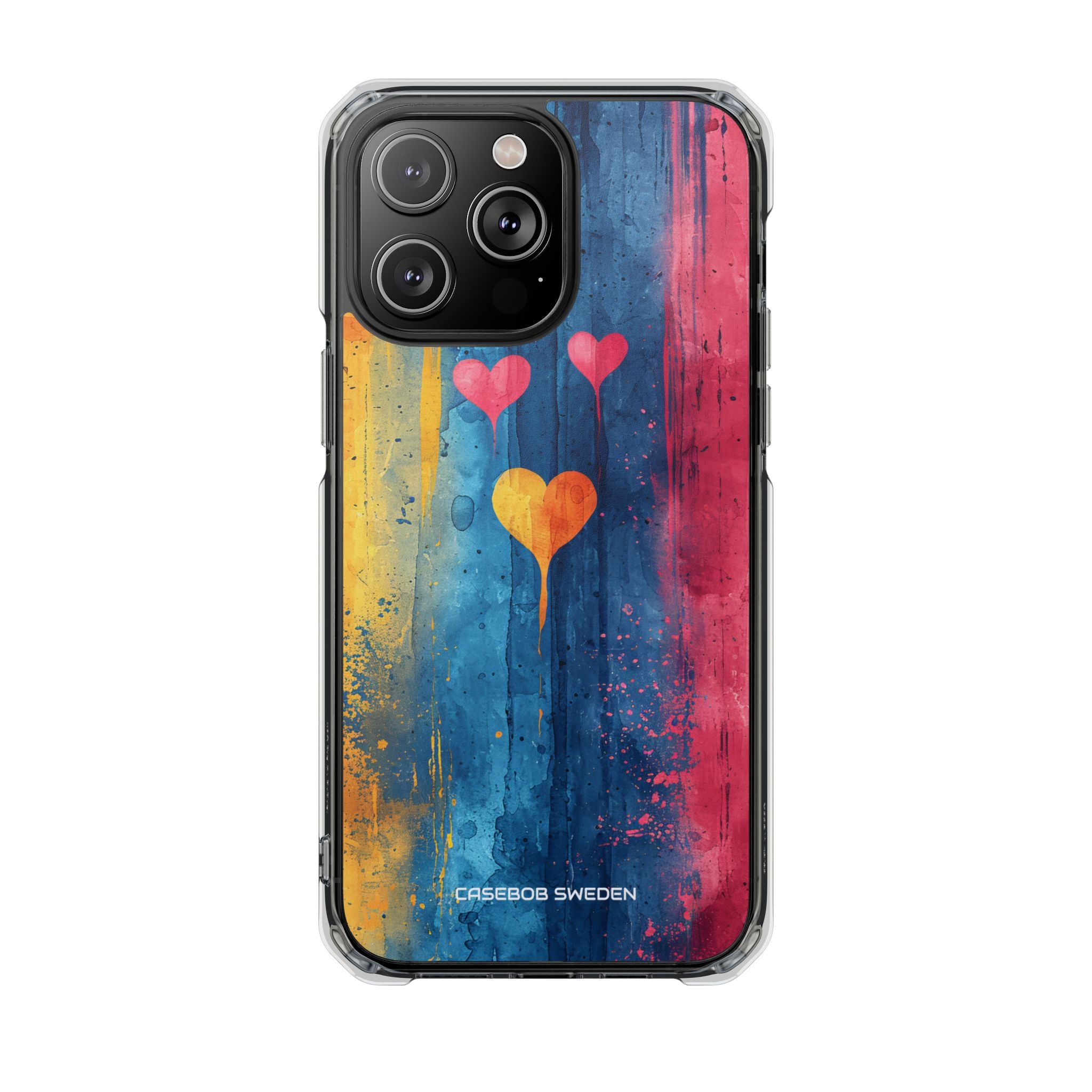 Hearts Watercolor Art - Clear Impact iPhone 14 Phone Case