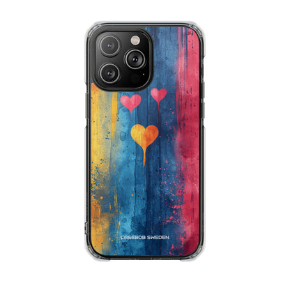 Hearts Watercolor Art - Clear Impact iPhone 14 Phone Case