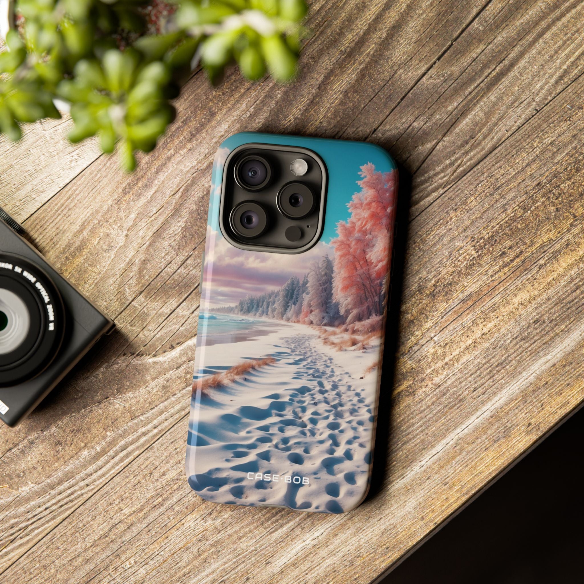 Snowy Footprints iPhone 15 Pro Case - Tough