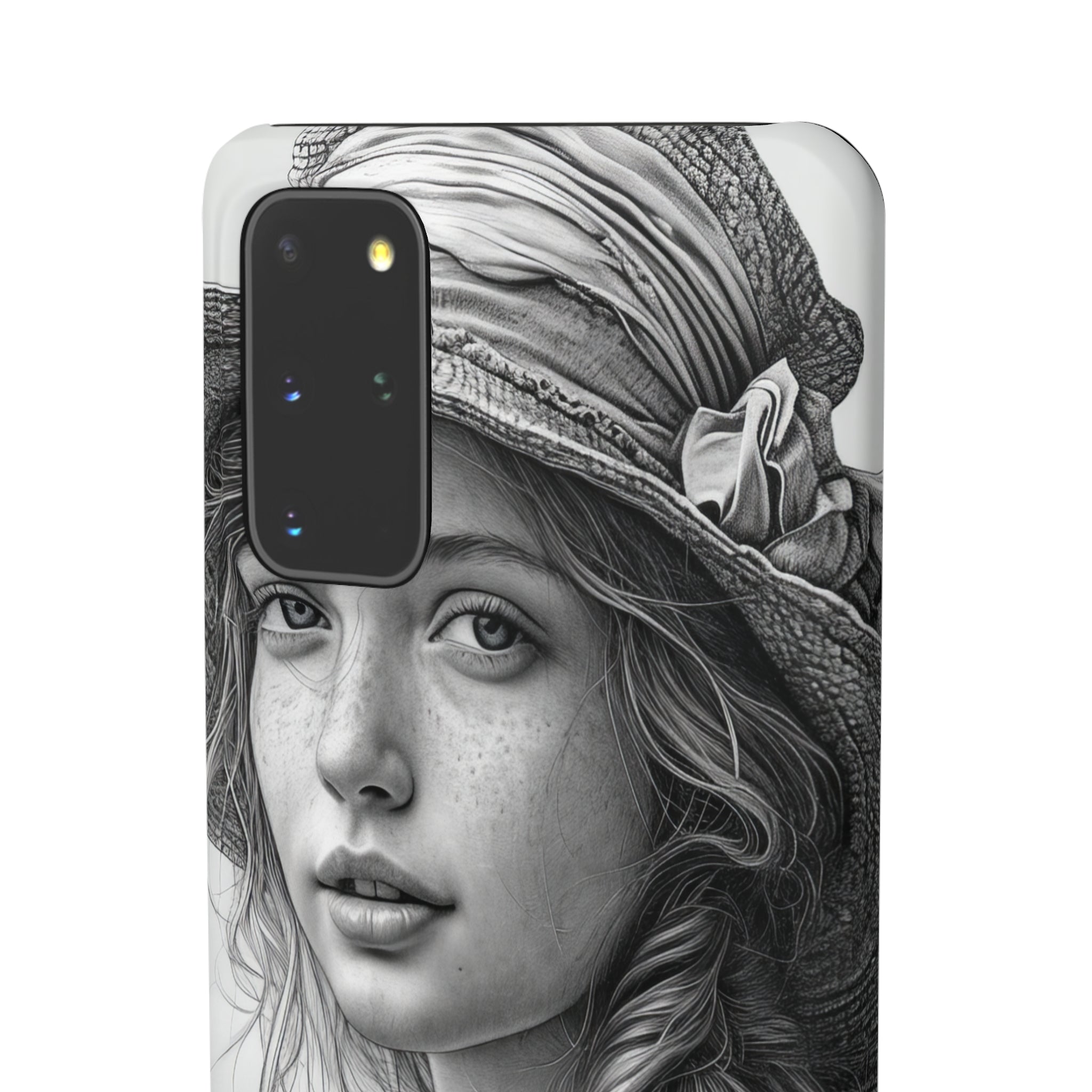 Serene Sketch Portrait | Slim Phone Case for Samsung