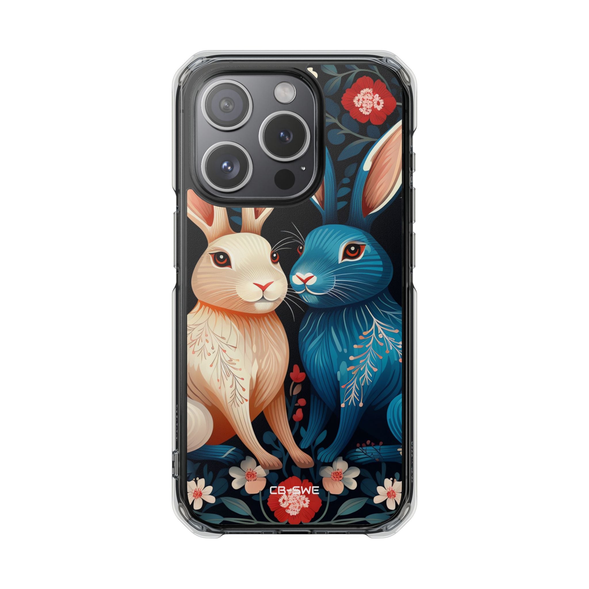 Rabbits Embrace Blossoms iPhone Case - Impact