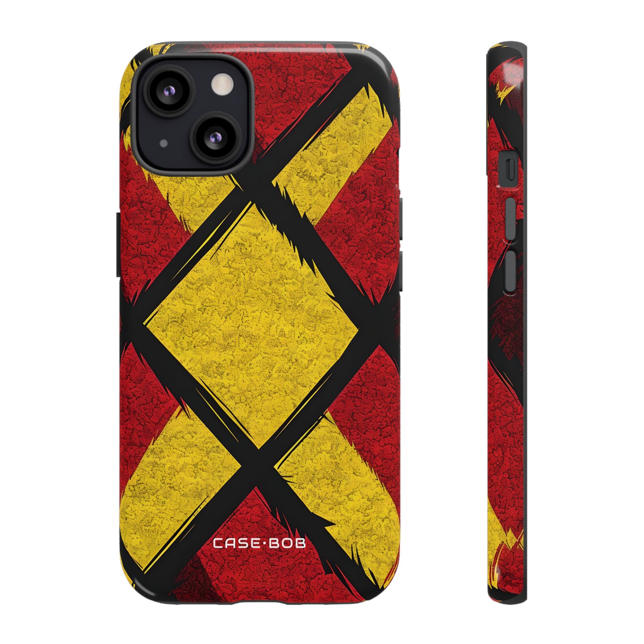 Cracked Diamond Grid iPhone 13 Case - Tough
