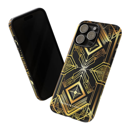 Golden Geometric Opulence iPhone 15 - Tough Phone Case