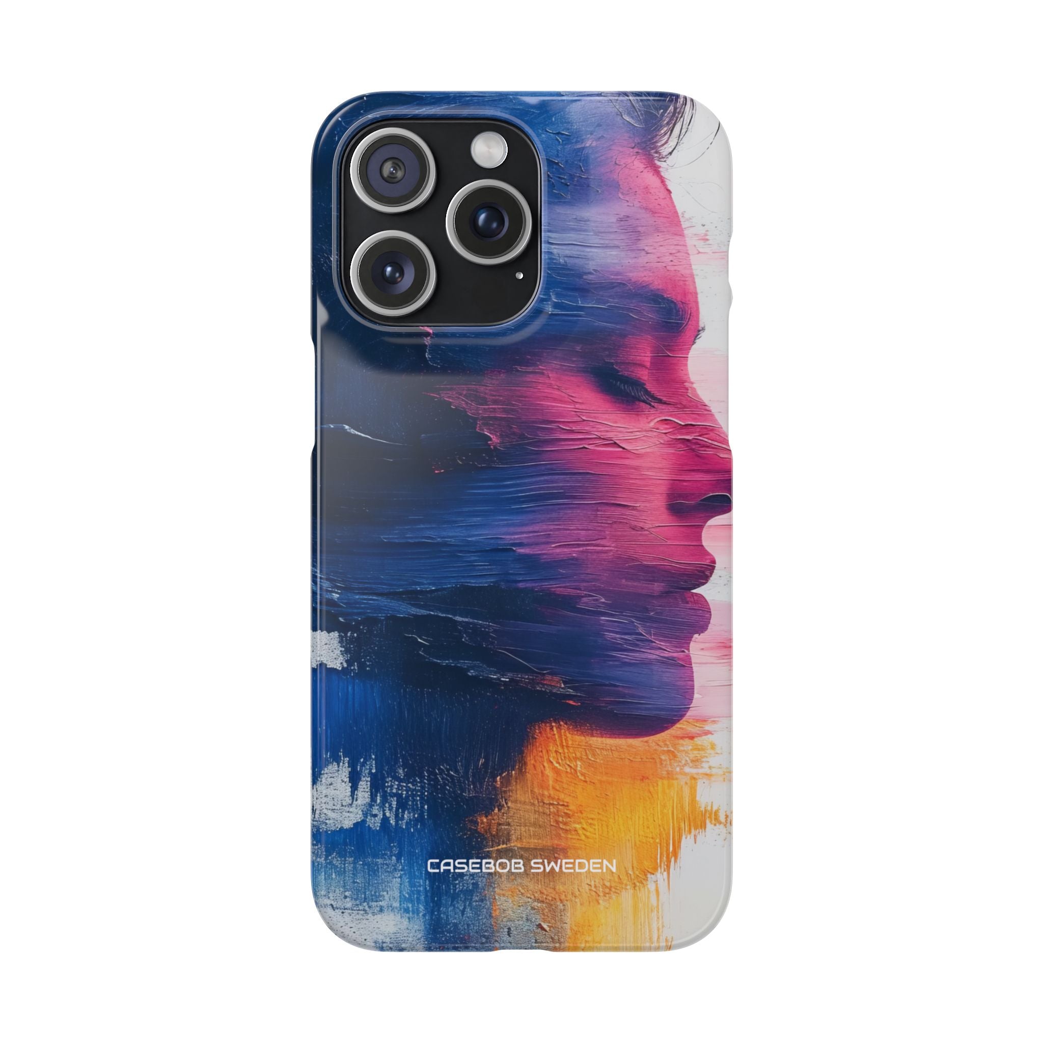 Blue Magenta Portrait - Slim iPhone 15 Phone Case