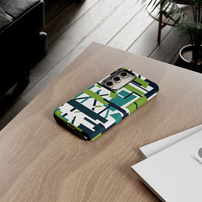 Green Geometry Glide Samsung S23 - Tough Phone Case