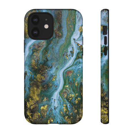 Ocean Blue Ink Art iPhone Case (Protective) iPhone 12 Matte Phone Case