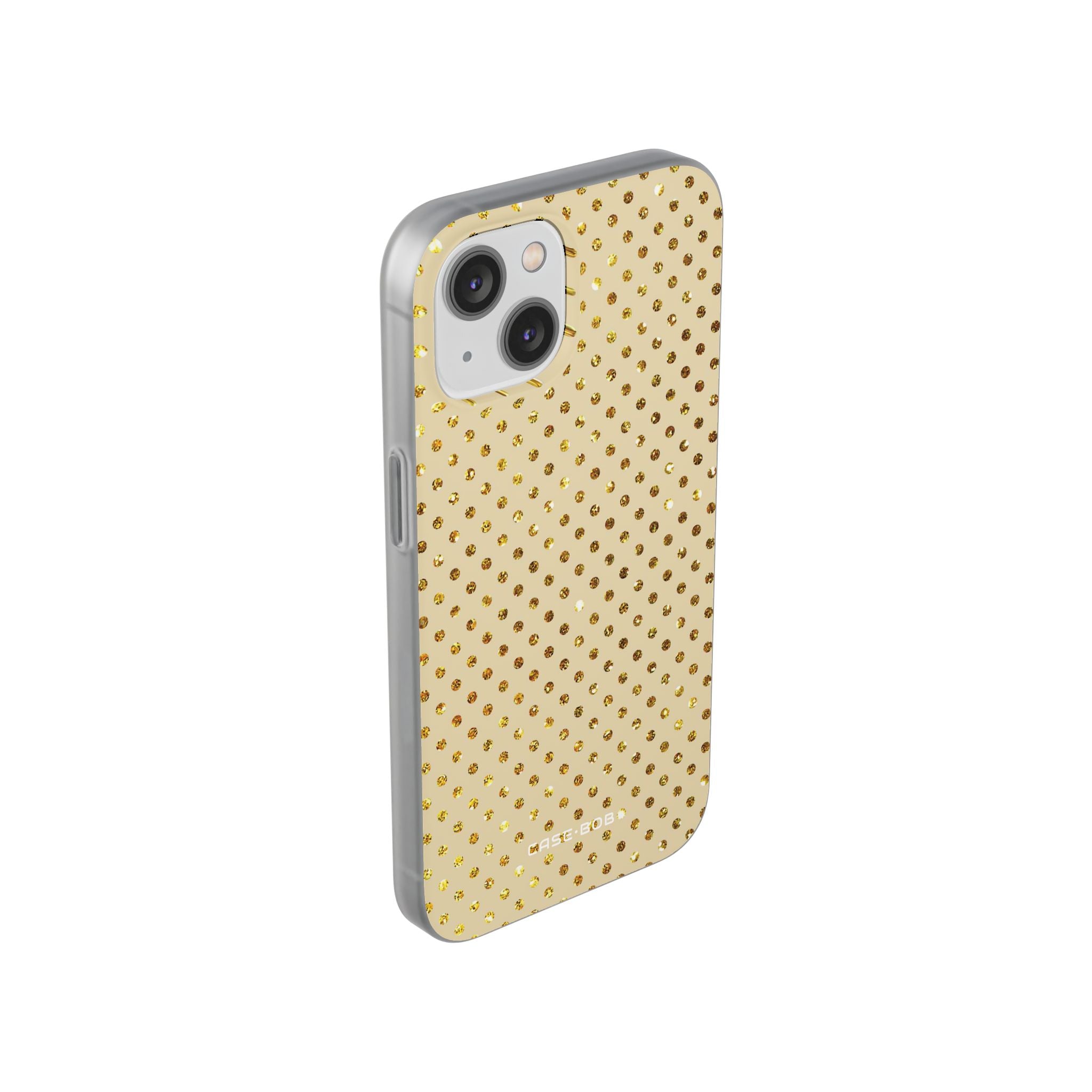 Gold Sparkle Grid iPhone 14 Case - Soft