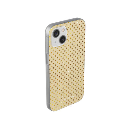Gold Sparkle Grid iPhone 14 Case - Soft