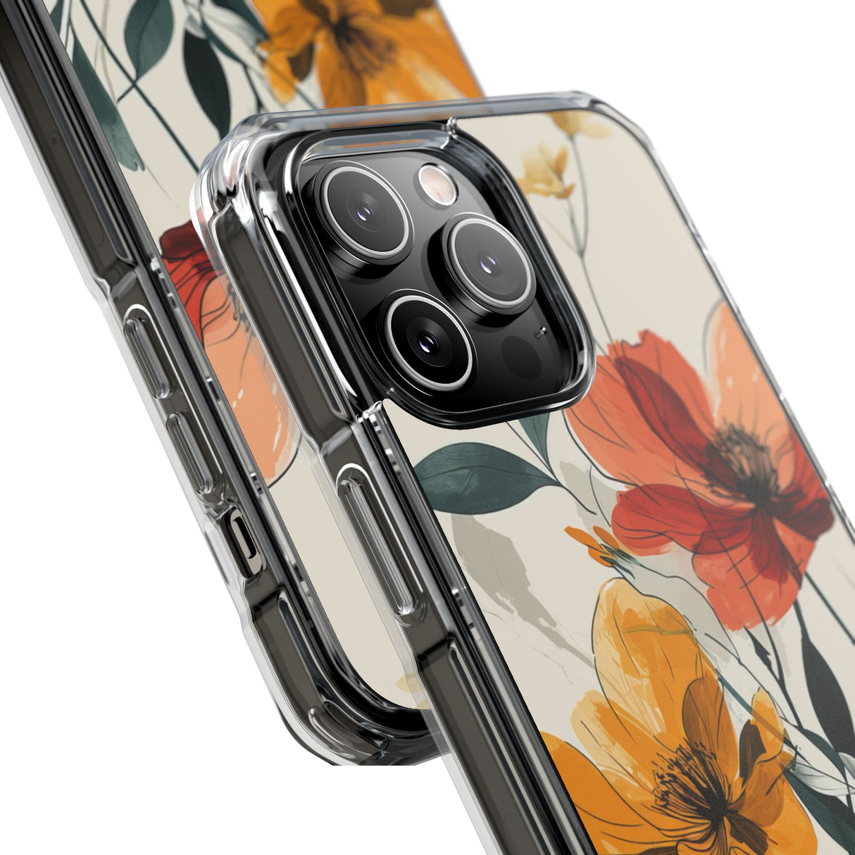 Serene Floral Harmony - Phone Case for iPhone (Clear Impact - Magnetic)