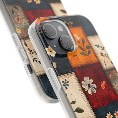 Patchwork Blooms iPhone 15 Case - Soft