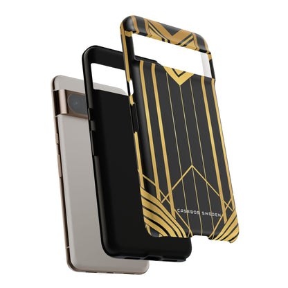 "Golden Art Deco Symmetry in Geometric Elegance" Google Pixel 8 - Tough Phone Case