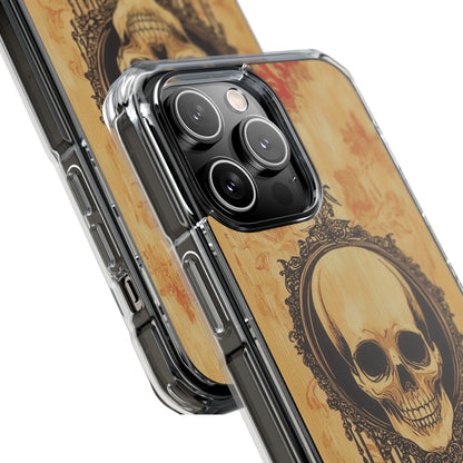 Gothic Skull Elegance iPhone 14 - Clear Impact Phone Case